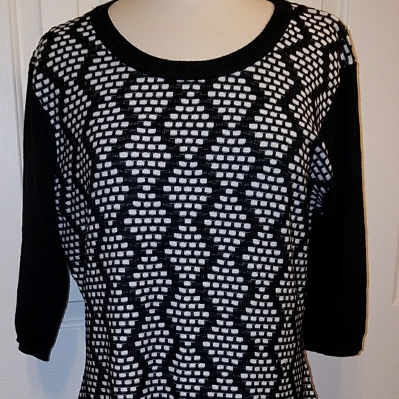 Brittany Allison XL, blk/whi light knit dress - Picture 4 of 5